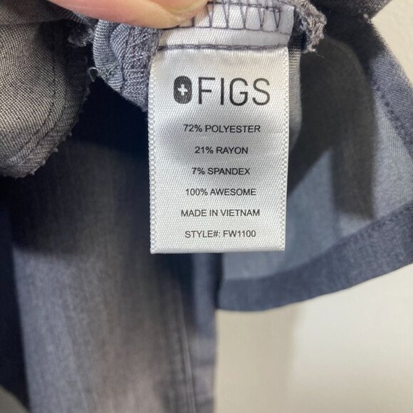 Womens Figs Casma Kade Scrub Set Graphite Gray S Polyester Rayon Spandex #1 - Picture 8 of 12